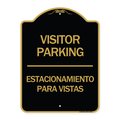 Signmission Bilingual Reserved Parking Visitor Parking Estacionamiento Para Visitas, Black & Gold, BG-1824-24299 A-DES-BG-1824-24299